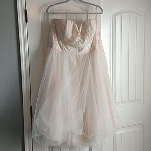 Chi Chi London blush Strapless Dress